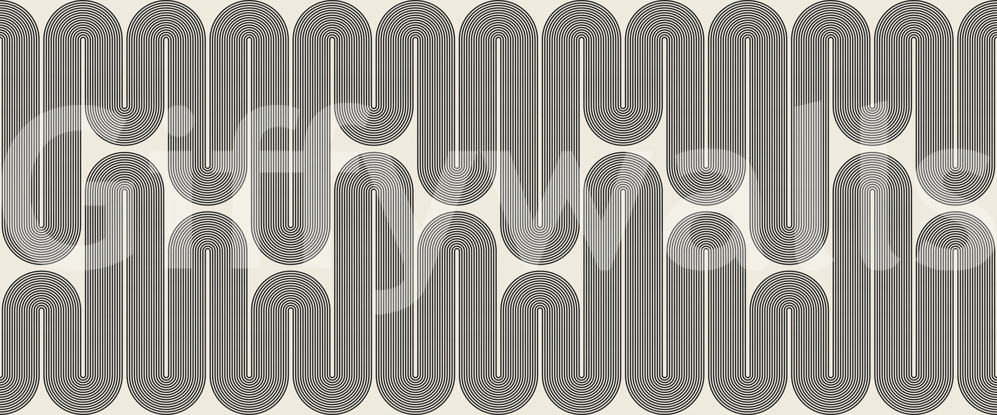 Ondas geométricas monocromáticas Wall Mural