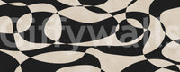 Abstract Cream and Charcoal Interplay Wall Mural