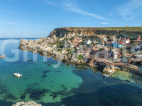 Mediterranean Coastal Village Harbor Wall Mural