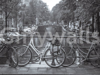 Amsterdam Canal Bicycle Scene Wall Mural