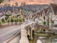 Cotswold Village Sunset Wall Mural