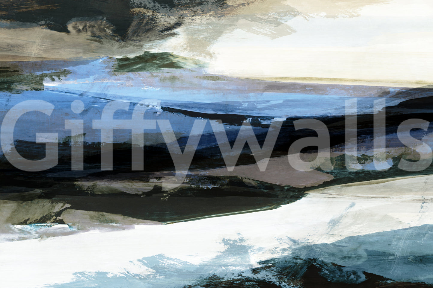 Abstract Horizon Brushstrokes Wall Mural