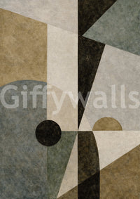 Earth-inspired cubist artwork wall mural with premium texture GD11250