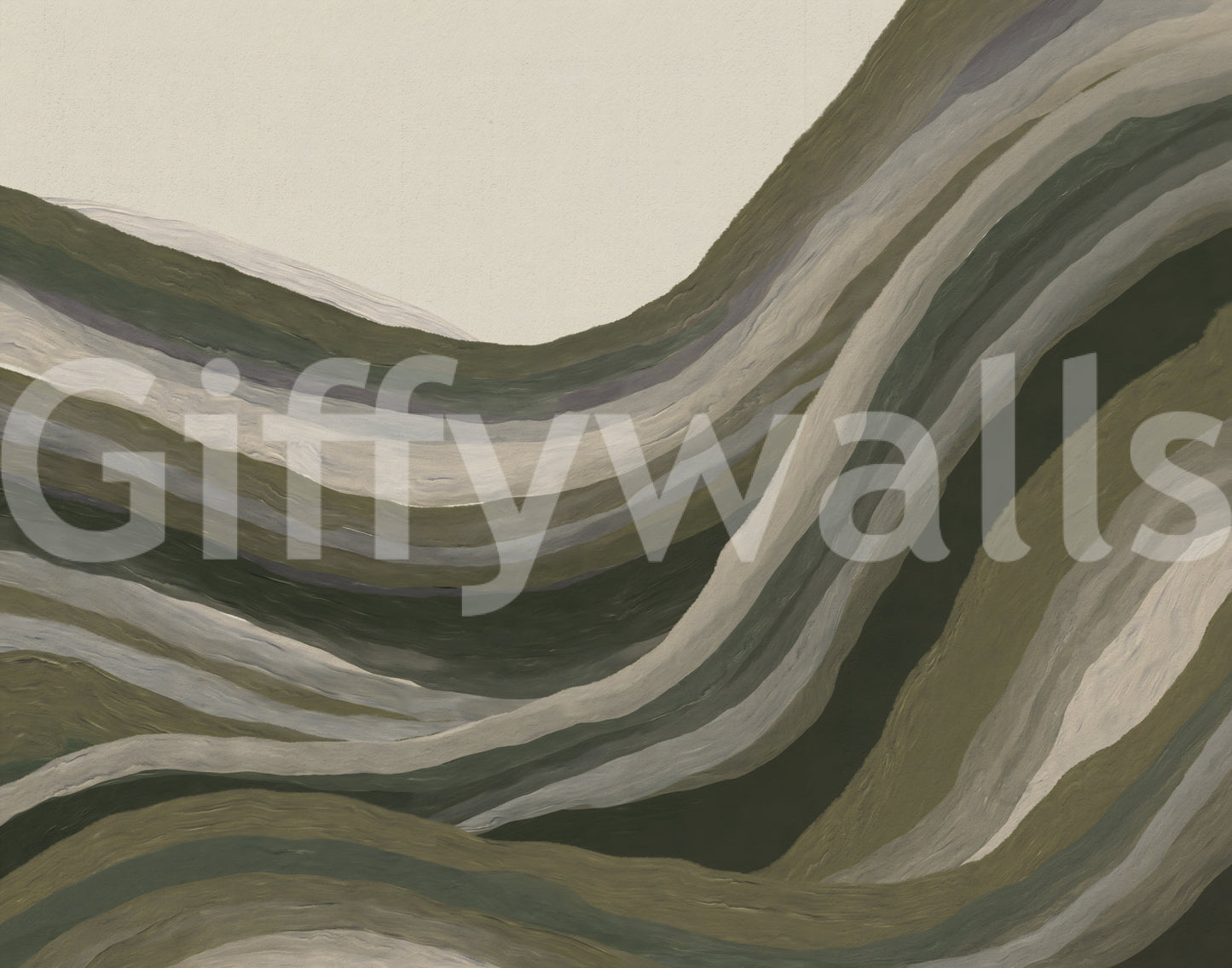Olive Sage Rolling Hills Wall Mural