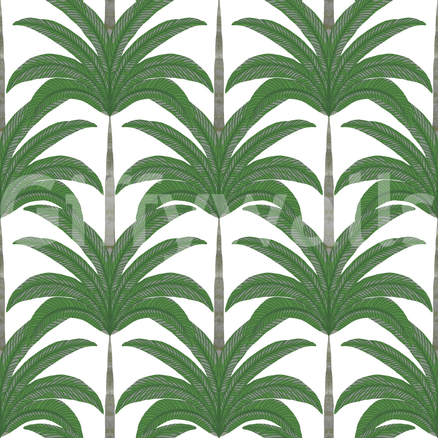 Arched Palm Frond Botanical Art Wallpaper⁠