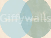 Sage and Blue Geometric Arcs Wall Mural