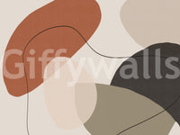Minimalist Earth Tone Abstract Shapes Wall Mural
