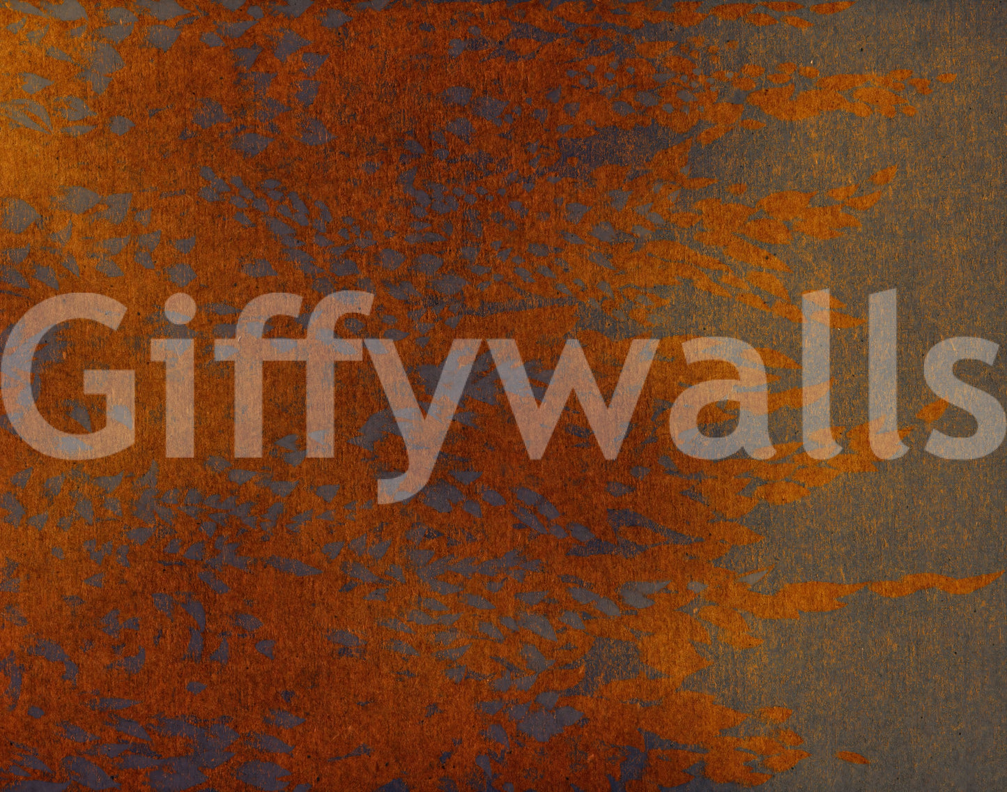 Burnished Amber Leaf Pattern Wall Mural