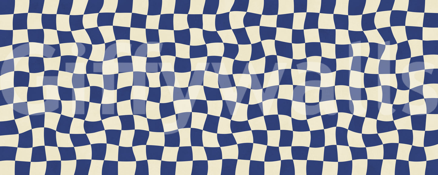 Retro Fluid Checkerboard Wall Mural