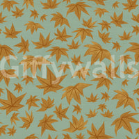 Japanese Maple Leaves - Mustard & Water Wallpaper⁠