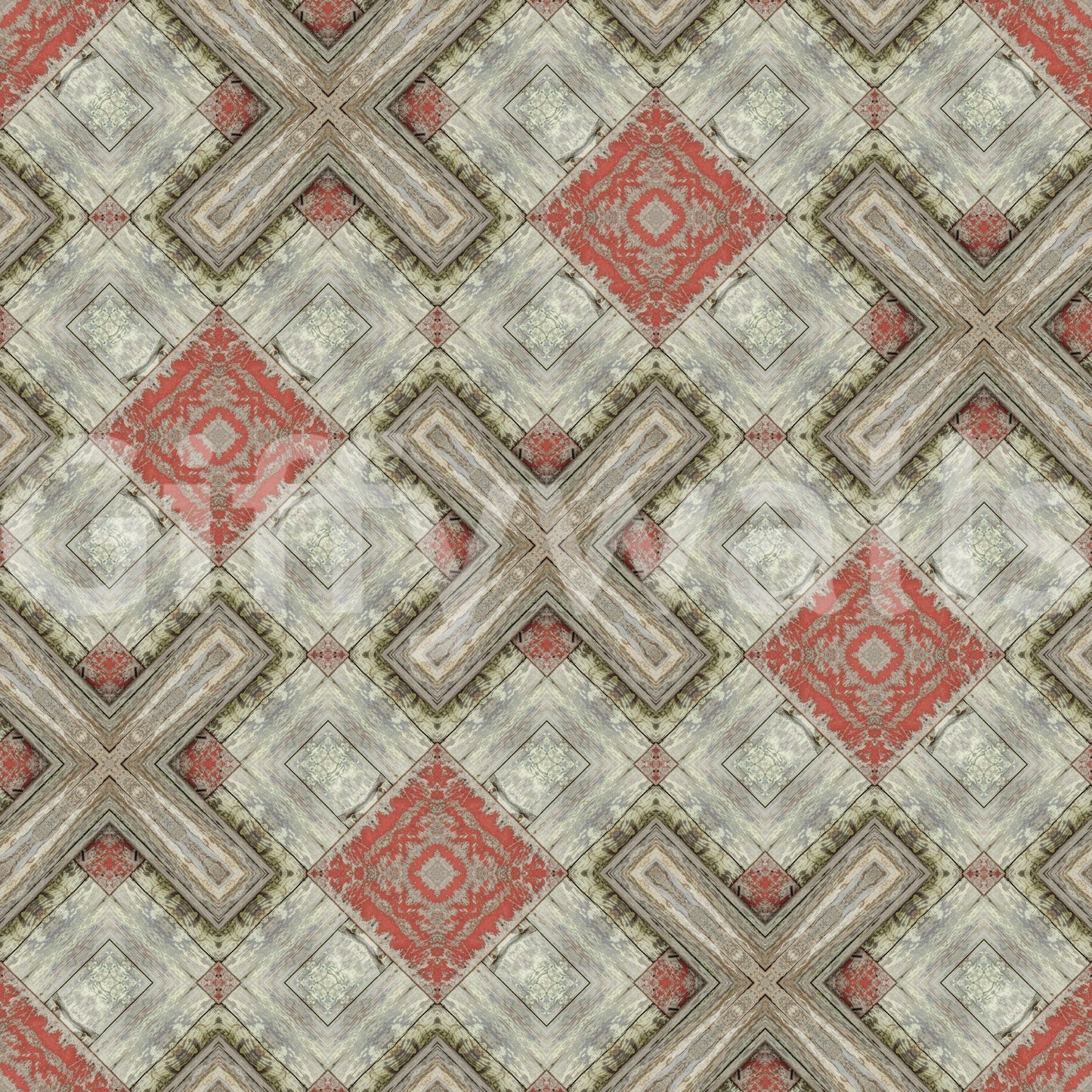 Rustic Geometric Weathered Wood Wallpaper⁠