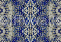 Blue & Gray Abstract Ornamental Geometric Wallpaper - AMBER DESIGN Wallpaper