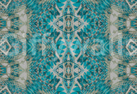 Teal & Gray Intricate Abstract Ornamental Wallpaper  -  AMBER DESIGN WALLPAPER