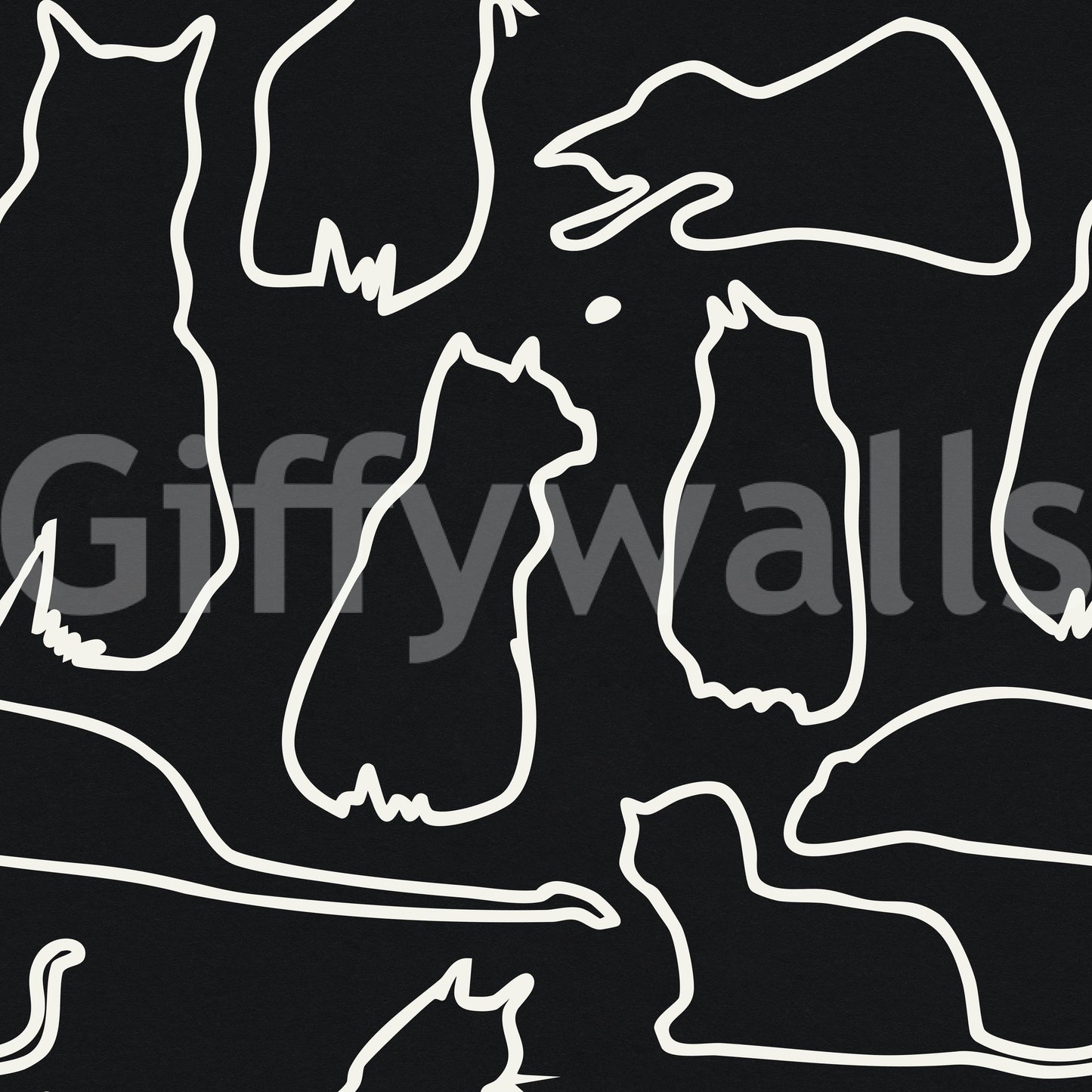 Munki and the Spot - Black Paper & Cream Wallpaper⁠