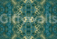 Abstract Ornamental Geometric Teal & Pale Yellow Lattice Wallpaper - AMBER DESIGN Wallpaper Wallpaper⁠