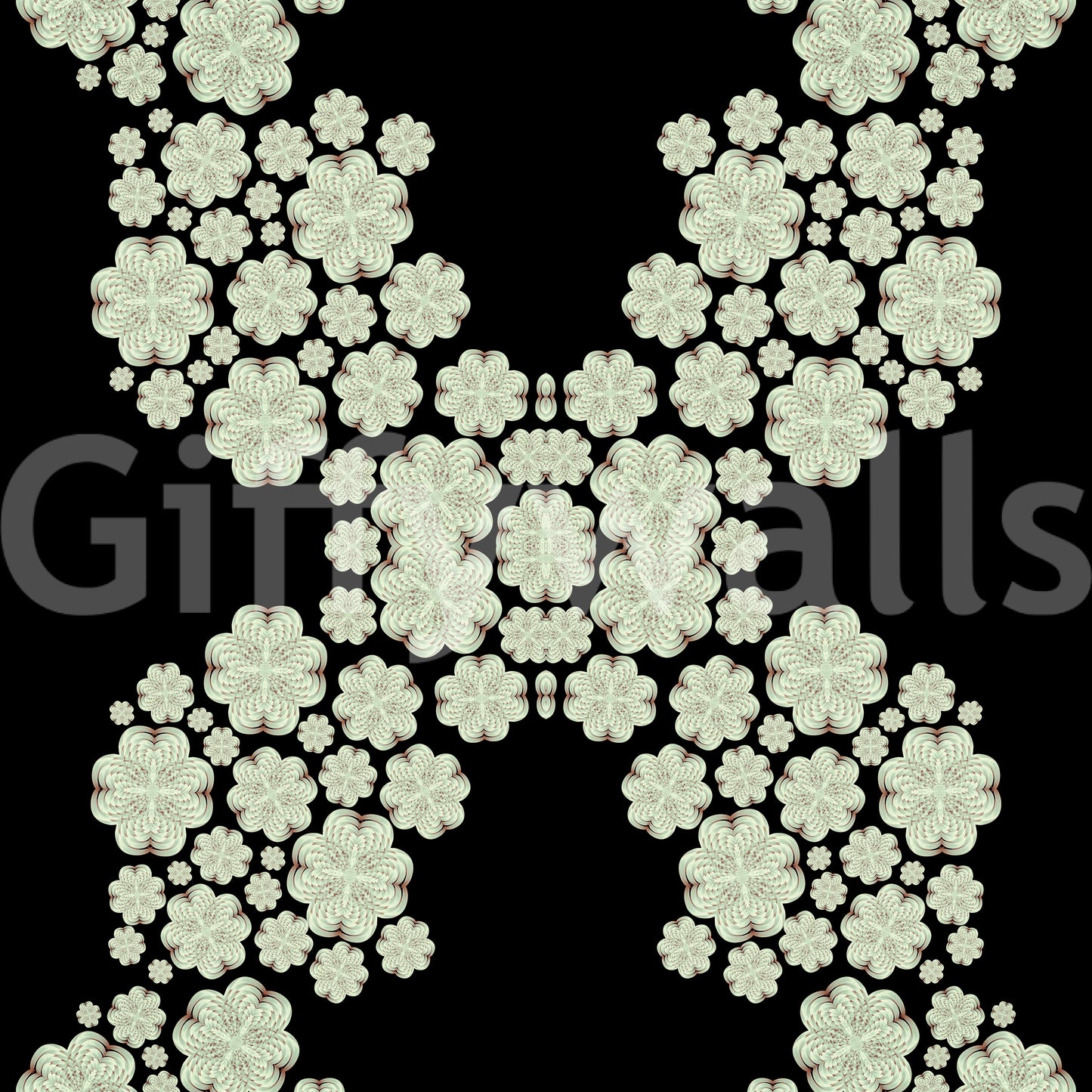 Ivory & Black Floral Vine Wallpaper -  CARDAMINE DESIGN  Wallpaper⁠