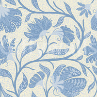 Trailing Indina Floral - Light Blue and Beige Wallpaper Wallpaper⁠