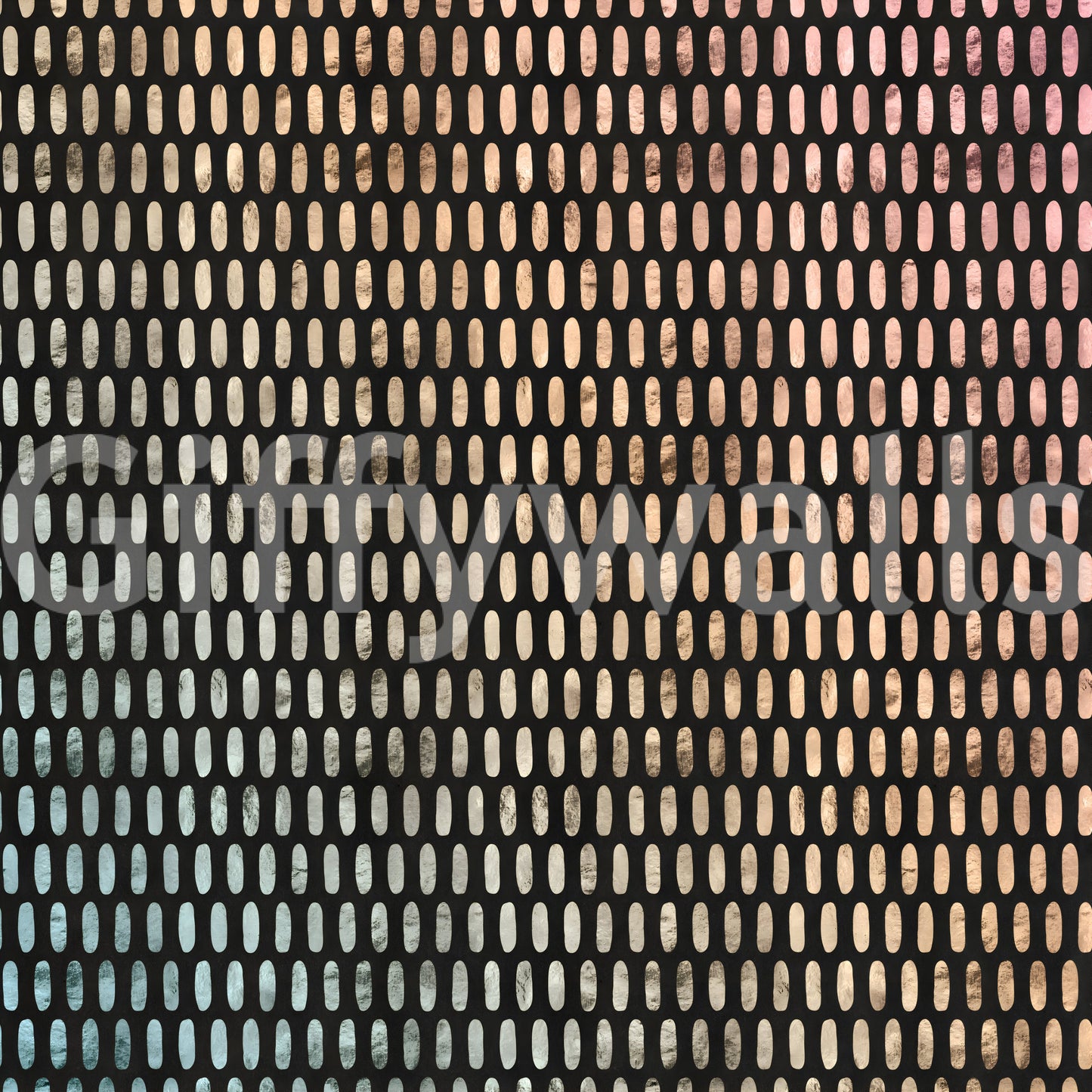Iridescent Ovals on Black Wall Mural