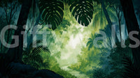 Misty Tropical Rainforest Canopy Wall Mural