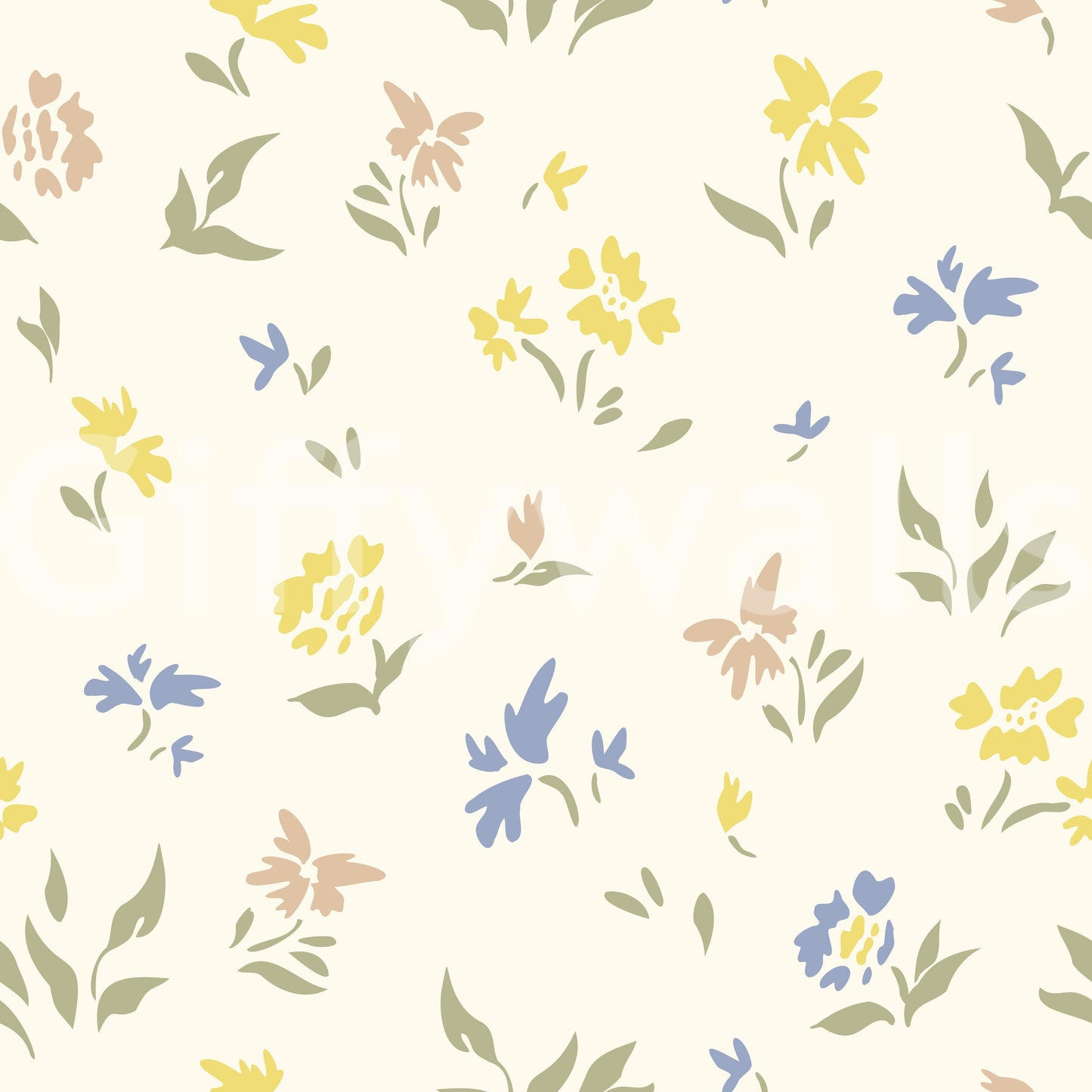 Pastel Blossom Flowers Subtle Nursery Deign Wallpaper⁠