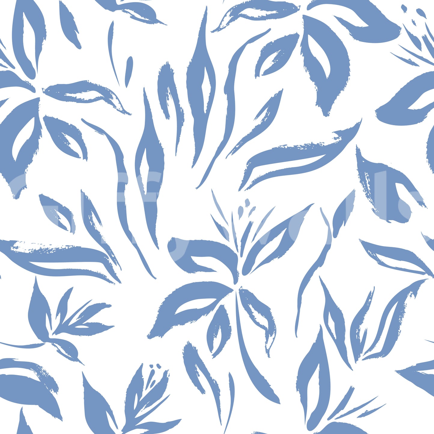 Azure Brushstroke Botanical Wallpaper⁠