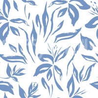 Azure Brushstroke Botanical Wallpaper⁠