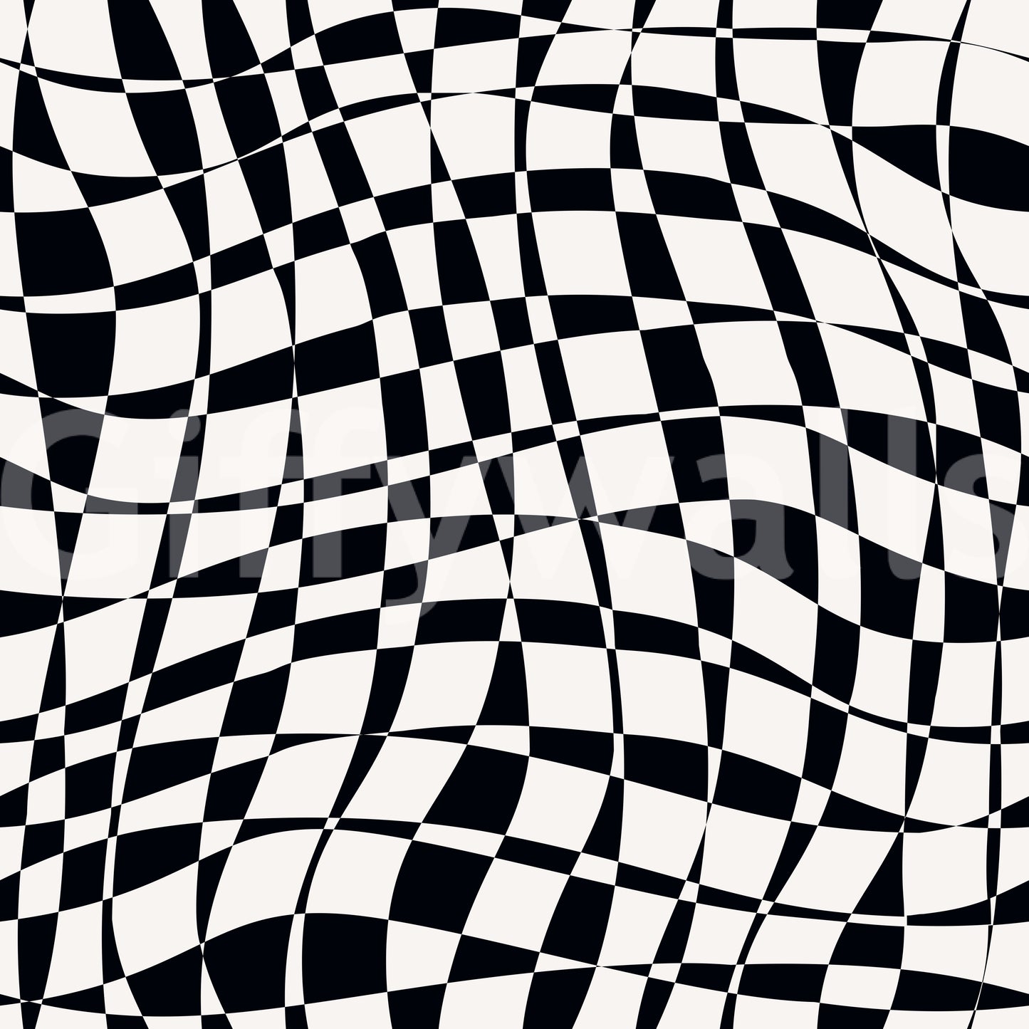 Warped Monochrome Checkerboard Wallpaper⁠