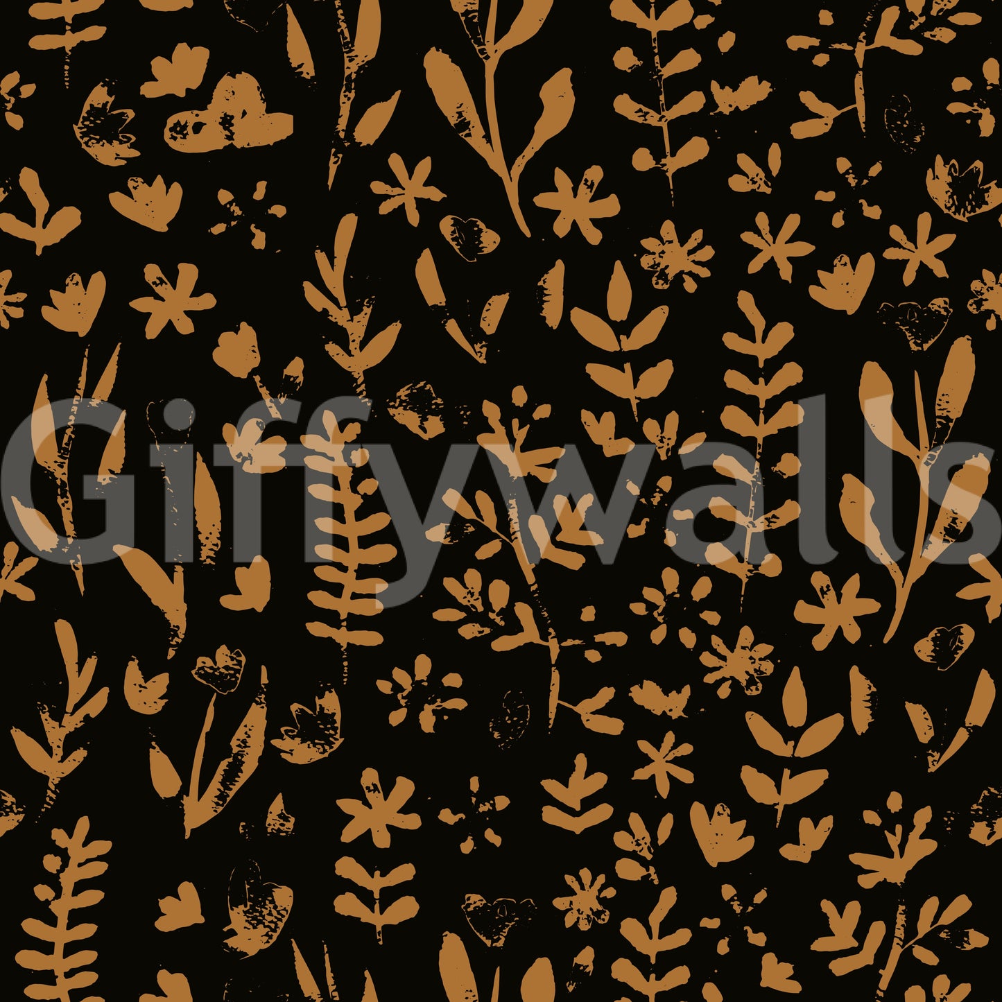 Rustic Earthy Botanical Sketch Wallpaper⁠