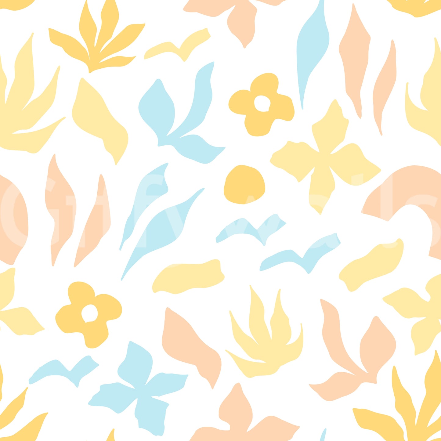 Abstract Pastel Botanical Motif Wallpaper⁠