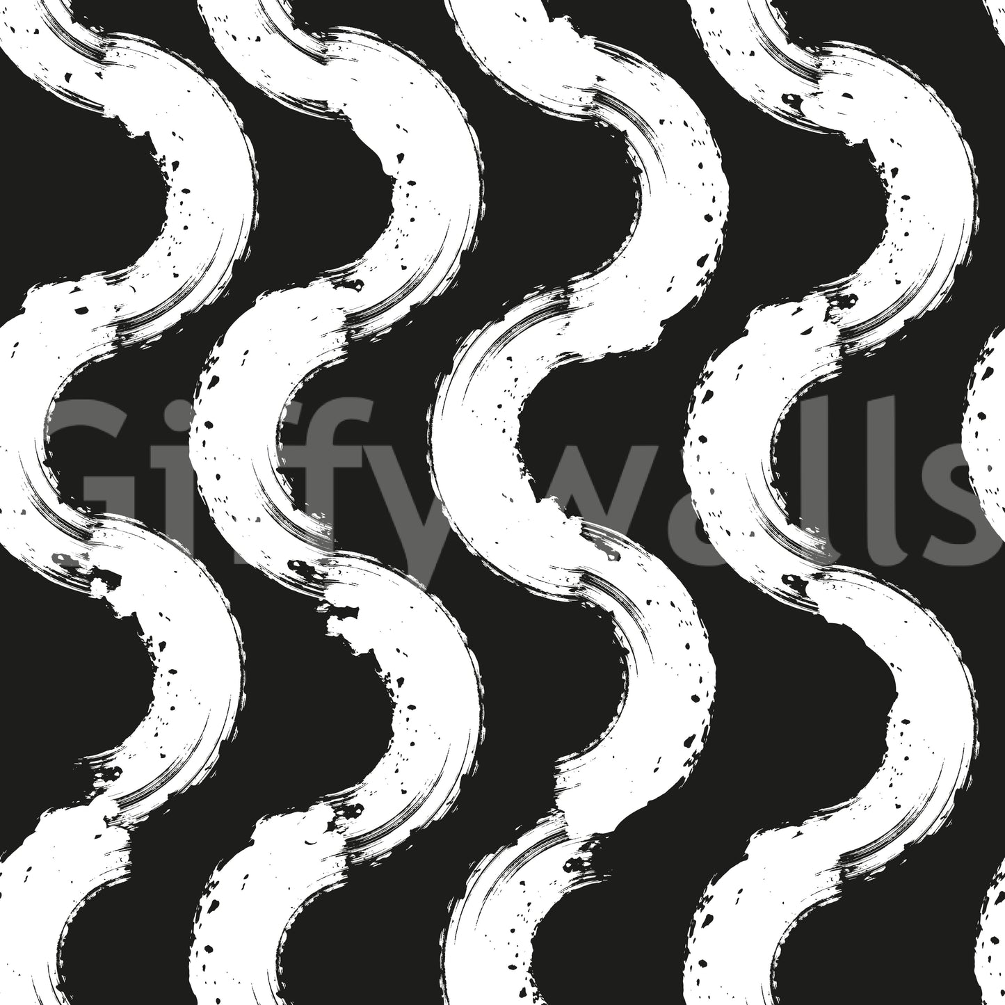 Abstract Painted Wave Motif Wallpaper⁠