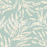 Sage and Cream Palm Frond Impression Wallpaper⁠
