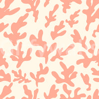 Organic Blush Coral Motif Wallpaper⁠