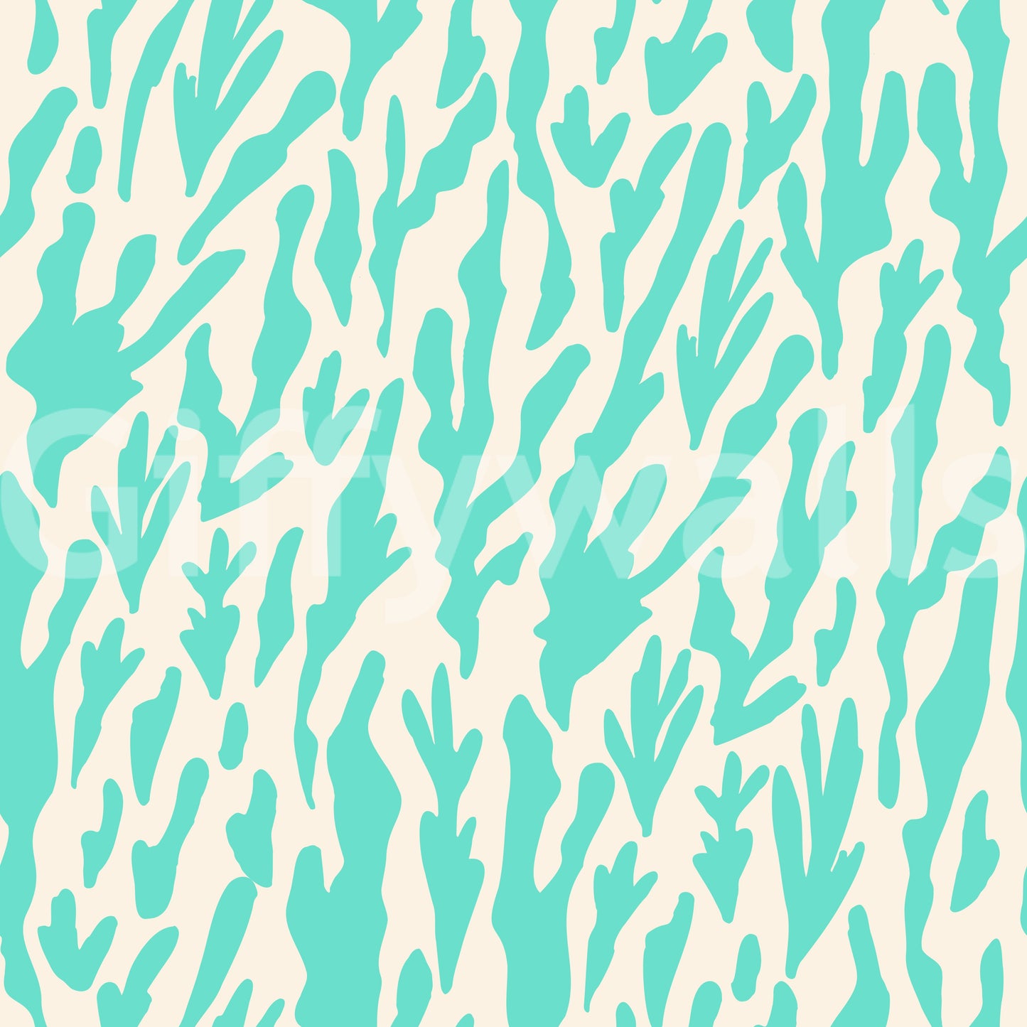 Minimalist Teal Botanical Waves Wallpaper⁠
