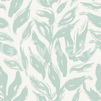 Sage Brushstroke Foliage Motif Wallpaper⁠