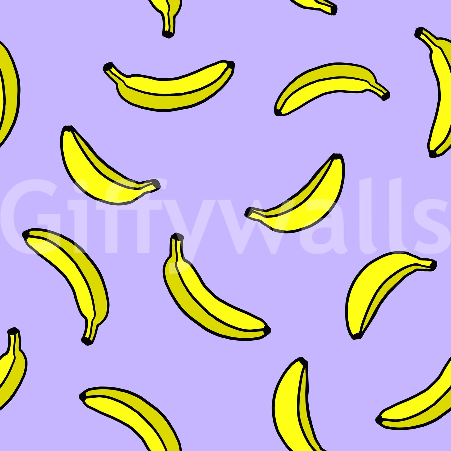 Cheerful Yellow Banana Pop Print Wallpaper⁠