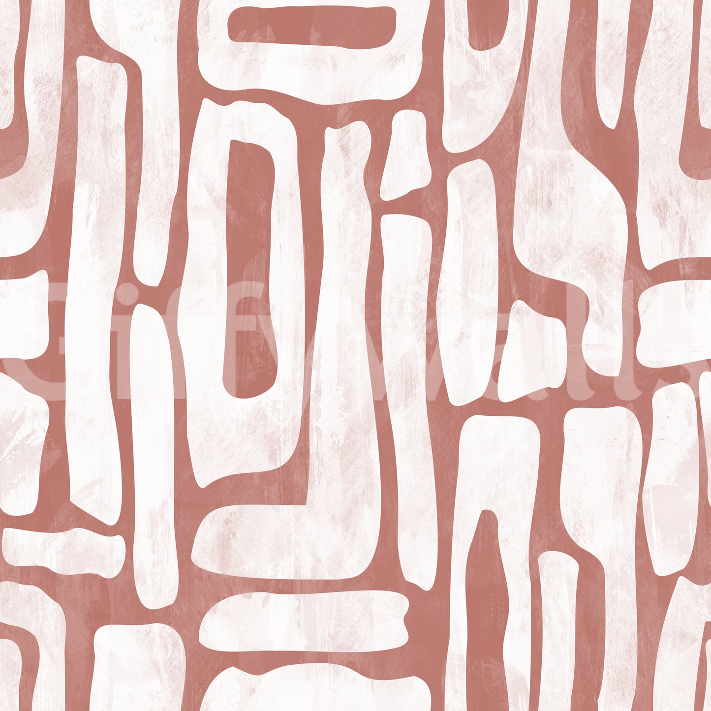 Abstract Terracotta Organic Shapes Wallpaper⁠
