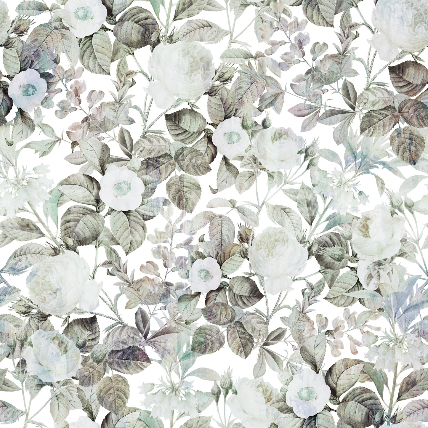 Vintage Botanical Rose Garden Wallpaper⁠