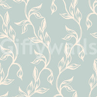 Sage Green and Cream Botanical Vine Wallpaper⁠
