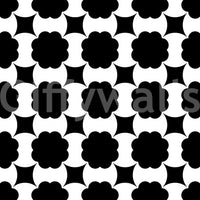Monochrome Floral Lattice Wallpaper⁠