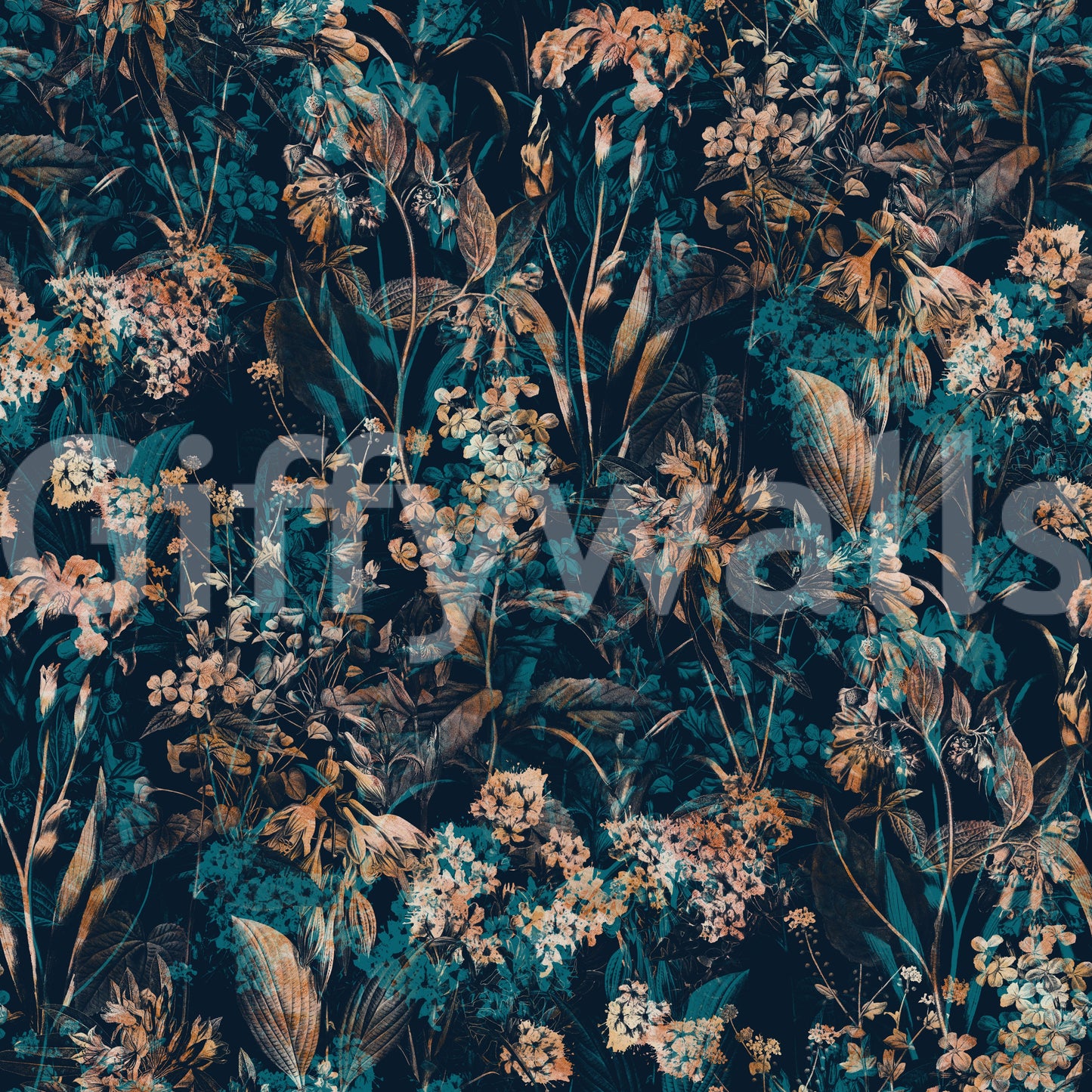 Nocturnal Meadow Pattern Wallpaper⁠