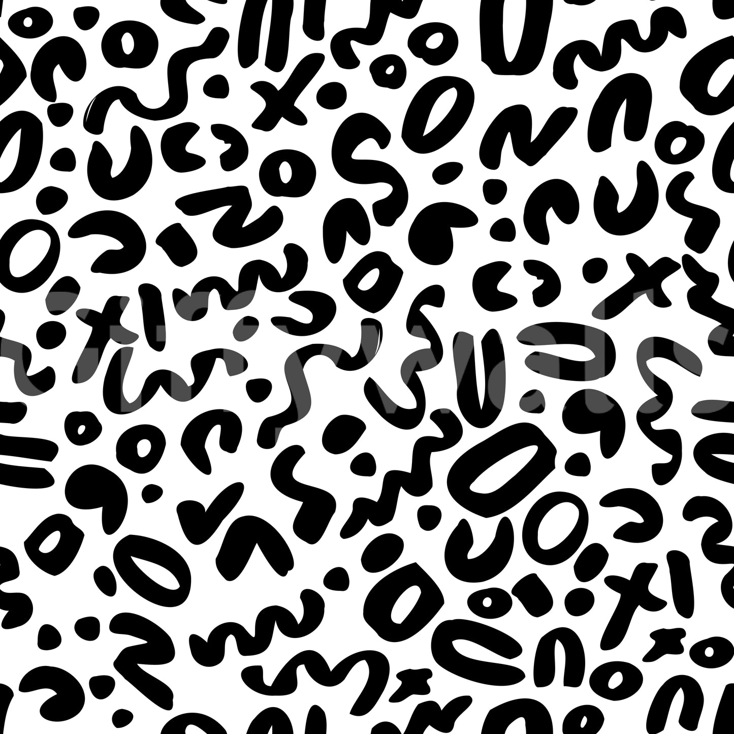 Monochrome Doodle Abstract Shapes Wallpaper⁠