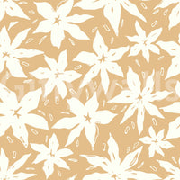 Cream Floral Bloom Motif Wallpaper⁠