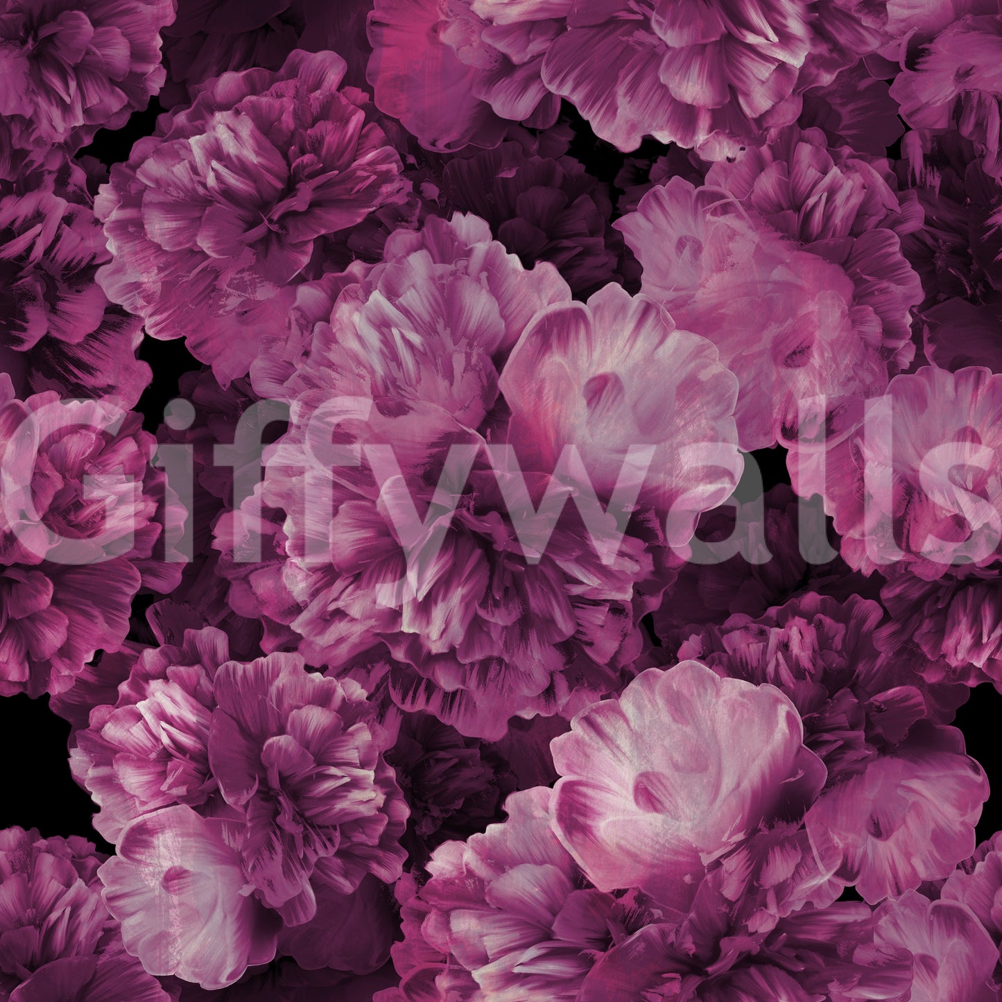Velvet Petal Botanical Dark Wallpaper⁠