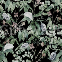 Midnight Botanical Sketch Wallpaper⁠