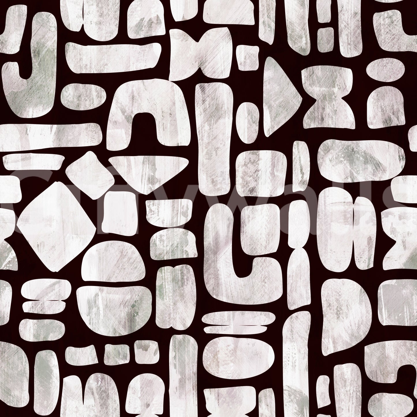 Abstract Painted Shapes Pattern Wallpaper⁠
