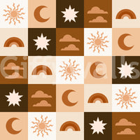 Minimalist Sun and Moon Squares Wallpaper⁠