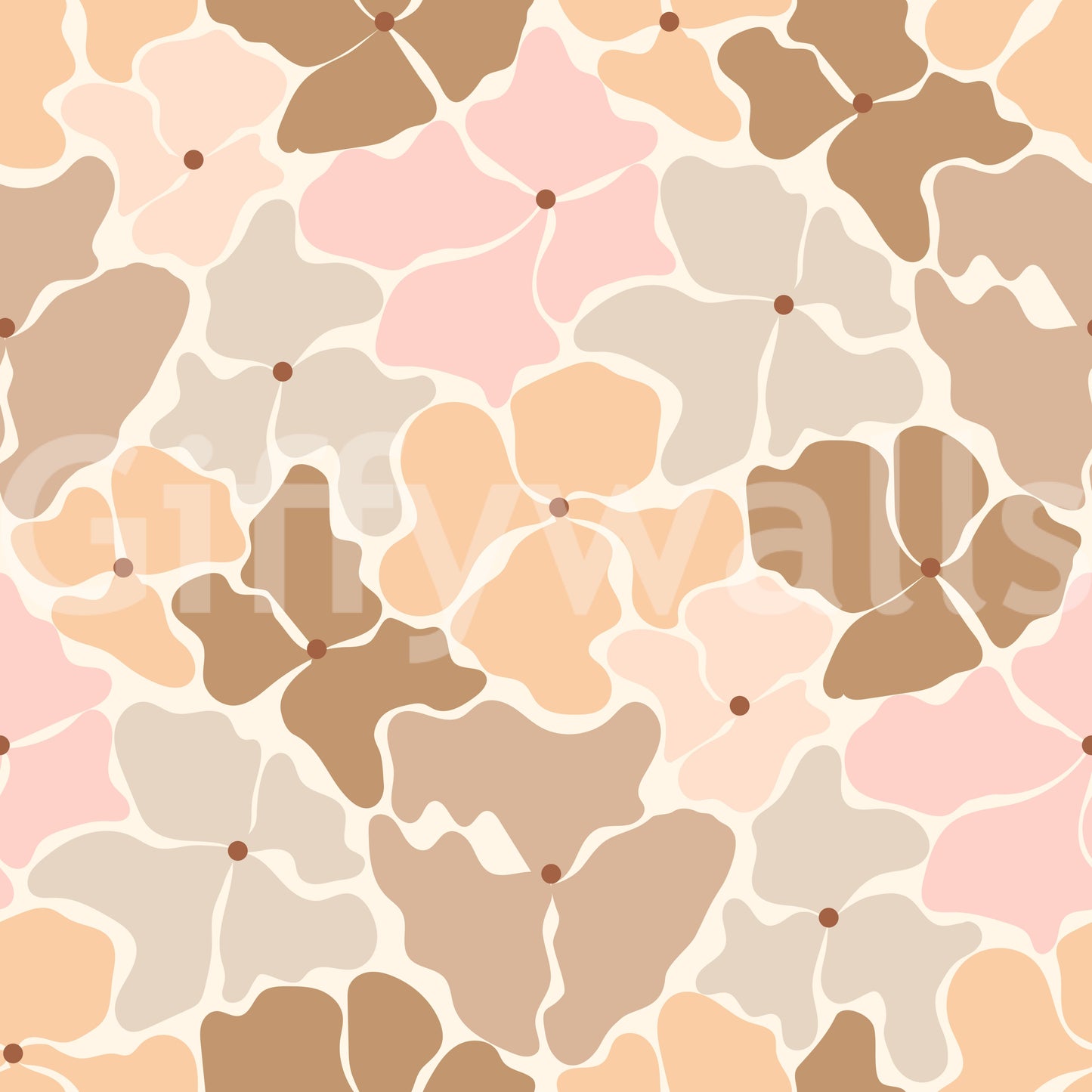 Soft Earthy Petal Mosaic Wallpaper⁠