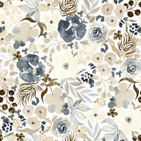 Neutral Watercolor Blooms Wallpaper⁠