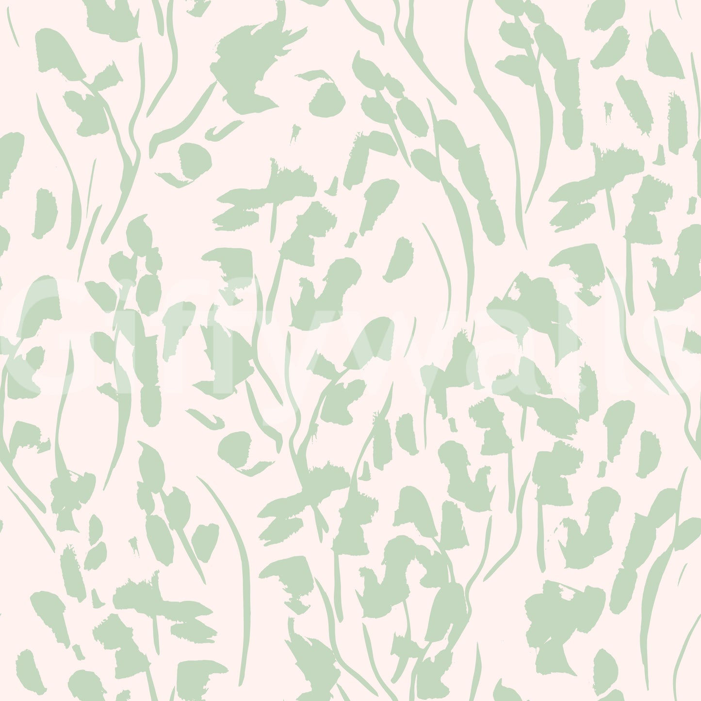 Soft Sage Botanical Brushstrokes Wallpaper⁠