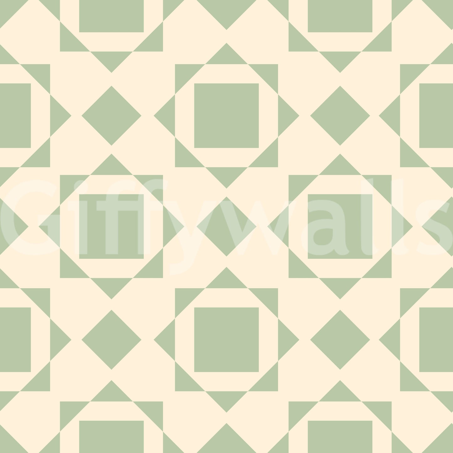 Sage Geometric Interlocking Squares Wallpaper⁠